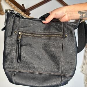 The Sak Black Sequoia Black Pebble Leather Crossbody